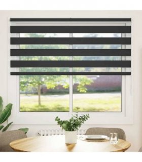 vidaXL Zebra Blind Black 155x100 cm Fabric Width 150.9 cm Polyester — Size: 155 x 100 cm