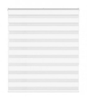 vidaXL Zebra Blind White 130x150 cm Fabric Width 125.9 cm Polyester — Size: 130 x 150 cm