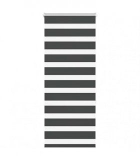 vidaXL Zebra Blind Black 55x150 cm Fabric Width 50.9 cm Polyester — Size: 55 x 150 cm