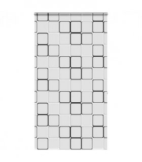 vidaXL Shower Roller Blind with Cassette 140x240 cm Fabric Width 136 cm — Colour: square, Size: 140 x 240 cm