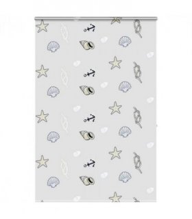 vidaXL Shower Roller Blind with Cassette 150x240 cm Fabric Width 146 cm — Colour: sea star, Size: 150 x 240 cm