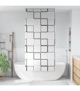 vidaXL Shower Roller Blind 90x240 cm Fabric Width 86 cm — Colour: square, Size: 90 x 240 cm, Model: without cassette
