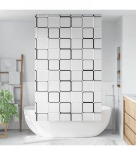 vidaXL Shower Roller Blind 120x240 cm Fabric Width 116 cm — Colour: square, Size: 120 x 240 cm, Model: without cassette