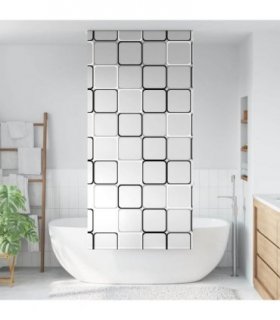 vidaXL Shower Roller Blind 100x240 cm Fabric Width 96 cm — Colour: square, Size: 100 x 240 cm, Model: without cassette
