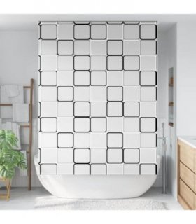 vidaXL Shower Roller Blind 160x240 cm Fabric Width 156 cm — Colour: square, Size: 160 x 240 cm, Model: without cassette