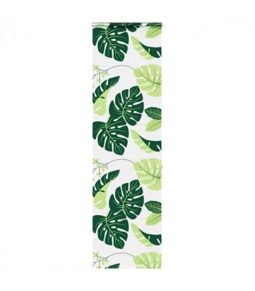 vidaXL Shower Roller Blind with Cassette 60x240 cm Fabric Width 56 cm — Colour: green leaves, Size: 60 x 240 cm