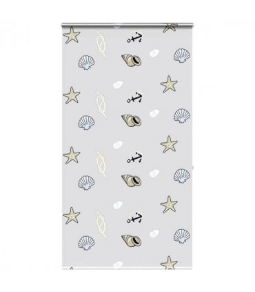 vidaXL Shower Roller Blind with Cassette 130x240 cm Fabric Width 126 cm — Colour: sea star, Size: 130 x 240 cm