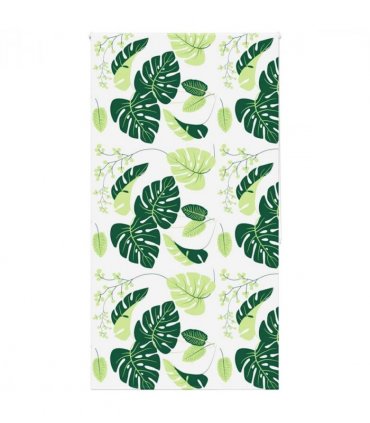 vidaXL Shower Roller Blind 120x240 cm Fabric Width 116 cm — Colour: green leaves, Size: 120 x 240 cm, Model: without cassette