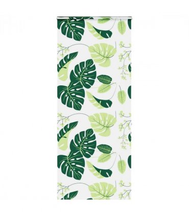 vidaXL Shower Roller Blind with Cassette 110x240 cm Fabric Width 106 cm — Colour: green leaves, Size: 110 x 240 cm