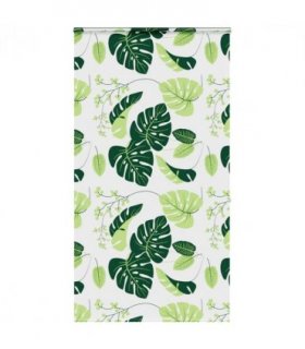 vidaXL Shower Roller Blind with Cassette 130x240 cm Fabric Width 126 cm — Colour: green leaves, Size: 130 x 240 cm