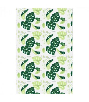 vidaXL Shower Roller Blind 150x240 cm Fabric Width 146 cm — Colour: green leaves, Size: 150 x 240 cm, Model: without cassette