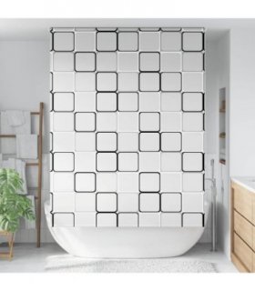 vidaXL Shower Roller Blind 150x240 cm Fabric Width 146 cm — Colour: square, Size: 150 x 240 cm, Model: without cassette