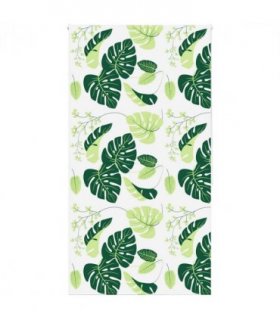vidaXL Shower Roller Blind 130x240 cm Fabric Width 126 cm — Colour: green leaves, Size: 130 x 240 cm, Model: without cassette