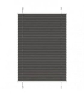 vidaXL Pleated Blind Black 90x150 cm Fabric Width 89.4 cm Polyester — Size: 90 x 150 cm