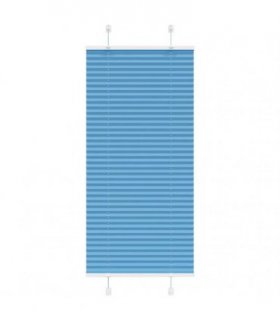 vidaXL Pleated Blind Blue 65x100 cm Fabric Width 64.4 cm Polyester — Size: 65 x 100 cm