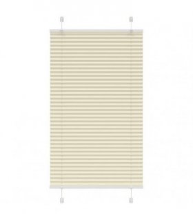 vidaXL Pleated Blind Cream 75x100 cm Fabric Width 74.4 cm Polyester — Size: 75 x 100 cm