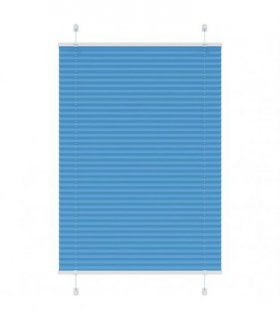vidaXL Pleated Blind Blue 90x100 cm Fabric Width 89.4 cm Polyester — Size: 90 x 100 cm
