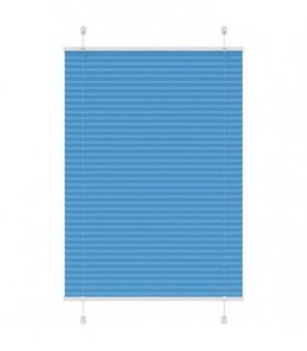 vidaXL Pleated Blind Blue 95x100 cm Fabric Width 94.4 cm Polyester — Size: 95 x 100 cm