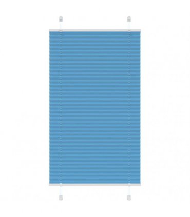 vidaXL Pleated Blind Blue 75x150 cm Fabric Width 74.4 cm Polyester — Size: 75 x 150 cm