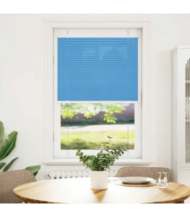 vidaXL Pleated Blind Blue 75x150 cm Fabric Width 74.4 cm Polyester — Size: 75 x 150 cm