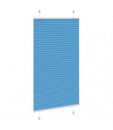 vidaXL Pleated Blind Blue 75x150 cm Fabric Width 74.4 cm Polyester — Size: 75 x 150 cm
