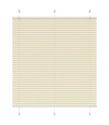 vidaXL Pleated Blind Cream 120x150 cm Fabric Width 119.4 cm Polyester — Size: 120 x 150 cm