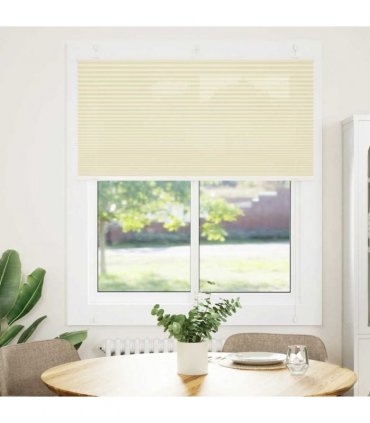 vidaXL Pleated Blind Cream 120x150 cm Fabric Width 119.4 cm Polyester — Size: 120 x 150 cm