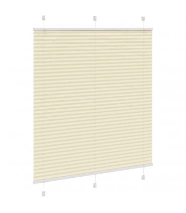 vidaXL Pleated Blind Cream 120x150 cm Fabric Width 119.4 cm Polyester — Size: 120 x 150 cm