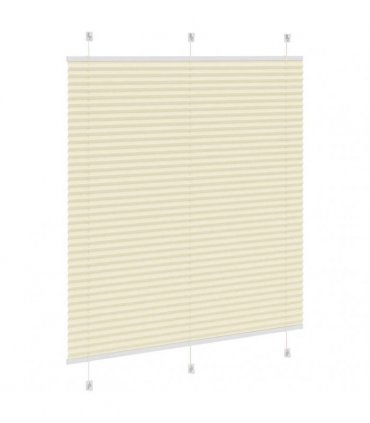vidaXL Pleated Blind Cream 120x150 cm Fabric Width 119.4 cm Polyester — Size: 120 x 150 cm