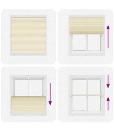 vidaXL Pleated Blind Cream 120x150 cm Fabric Width 119.4 cm Polyester — Size: 120 x 150 cm