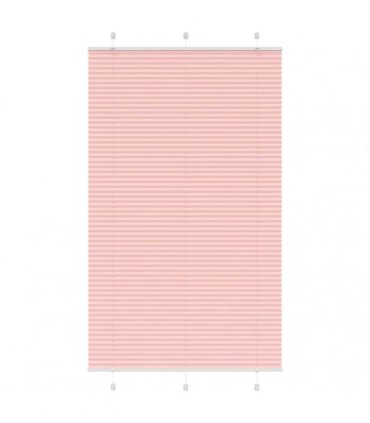 vidaXL Pleated Blind Pink 120x200 cm Fabric Width 119.4 cm Polyester — Size: 120 x 200 cm