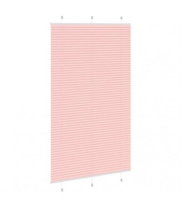 vidaXL Pleated Blind Pink 120x200 cm Fabric Width 119.4 cm Polyester — Size: 120 x 200 cm