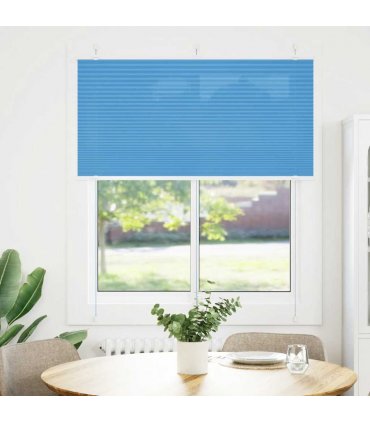 vidaXL Pleated Blind Blue 115x150 cm Fabric Width 114.4 cm Polyester — Size: 115 x 150 cm