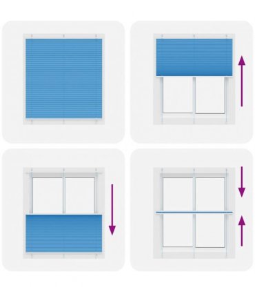 vidaXL Pleated Blind Blue 115x150 cm Fabric Width 114.4 cm Polyester — Size: 115 x 150 cm