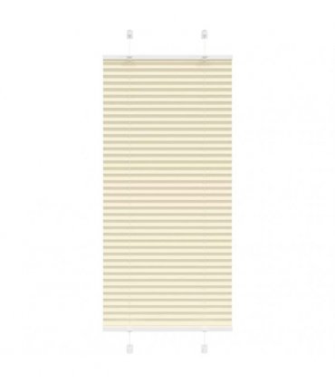 vidaXL Pleated Blind Cream 60x100 cm Fabric Width 59.4 cm Polyester — Size: 60 x 100 cm