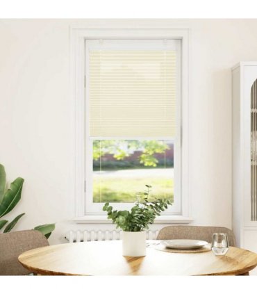 vidaXL Pleated Blind Cream 60x100 cm Fabric Width 59.4 cm Polyester — Size: 60 x 100 cm