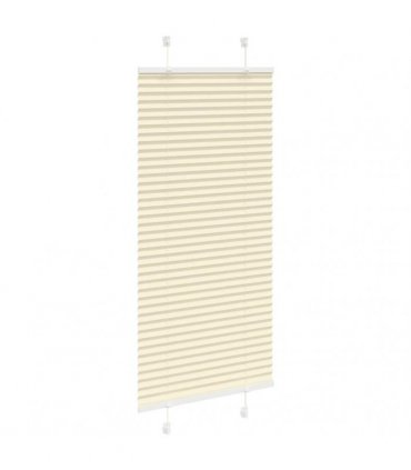 vidaXL Pleated Blind Cream 60x100 cm Fabric Width 59.4 cm Polyester — Size: 60 x 100 cm