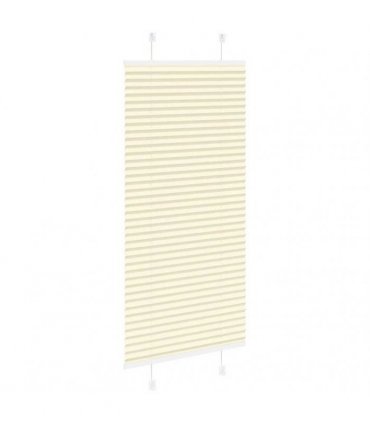 vidaXL Pleated Blind Cream 60x100 cm Fabric Width 59.4 cm Polyester — Size: 60 x 100 cm