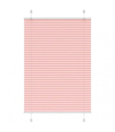 vidaXL Pleated Blind Pink 95x150 cm Fabric Width 94.4 cm Polyester — Size: 95 x 150 cm