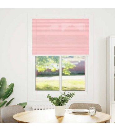 vidaXL Pleated Blind Pink 95x150 cm Fabric Width 94.4 cm Polyester — Size: 95 x 150 cm
