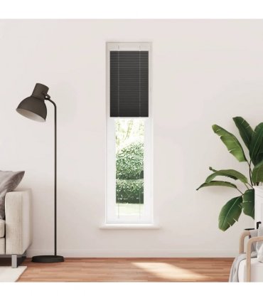 vidaXL Pleated Blind Black 40x200 cm Fabric Width 39.4 cm Polyester — Size: 40 x 200 cm
