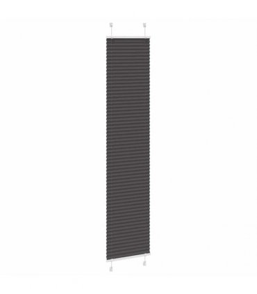 vidaXL Pleated Blind Black 40x200 cm Fabric Width 39.4 cm Polyester — Size: 40 x 200 cm