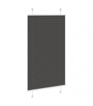 vidaXL Pleated Blind Black 80x100 cm Fabric Width 79.4 cm Polyester — Size: 80 x 100 cm