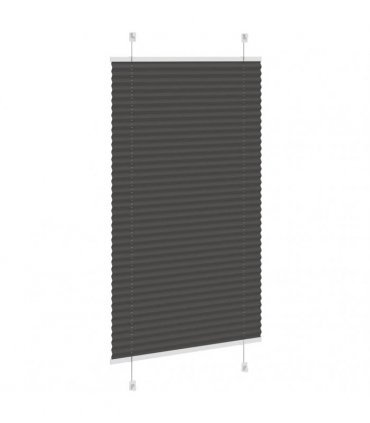 vidaXL Pleated Blind Black 80x100 cm Fabric Width 79.4 cm Polyester — Size: 80 x 100 cm