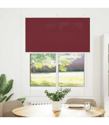 vidaXL Pleated Blind Bordeaux Red 110x100 cm Fabric Width 109.4 cm Polyester — Size: 110 x 100 cm
