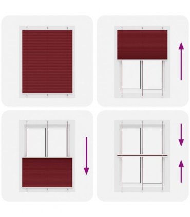 vidaXL Pleated Blind Bordeaux Red 110x100 cm Fabric Width 109.4 cm Polyester — Size: 110 x 100 cm