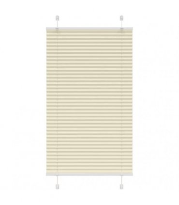 vidaXL Pleated Blind Cream 75x150 cm Fabric Width 74.4 cm Polyester — Size: 75 x 150 cm