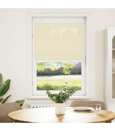 vidaXL Pleated Blind Cream 75x150 cm Fabric Width 74.4 cm Polyester — Size: 75 x 150 cm