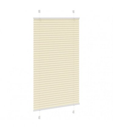 vidaXL Pleated Blind Cream 75x150 cm Fabric Width 74.4 cm Polyester — Size: 75 x 150 cm