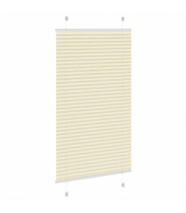 vidaXL Pleated Blind Cream 75x150 cm Fabric Width 74.4 cm Polyester — Size: 75 x 150 cm